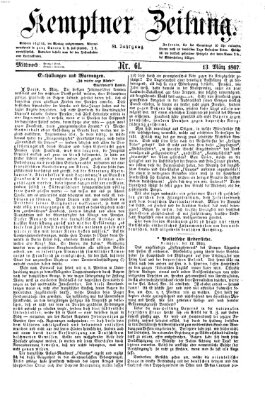 Kemptner Zeitung Mittwoch 13. März 1867