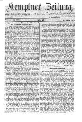 Kemptner Zeitung Dienstag 26. März 1867