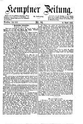 Kemptner Zeitung Dienstag 9. April 1867