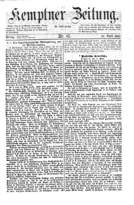 Kemptner Zeitung Freitag 12. April 1867