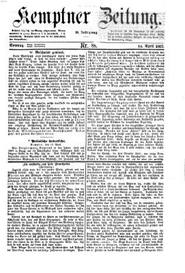 Kemptner Zeitung Sonntag 14. April 1867