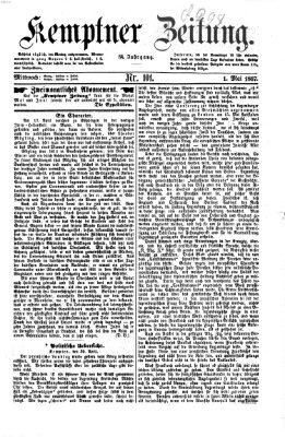 Kemptner Zeitung Mittwoch 1. Mai 1867