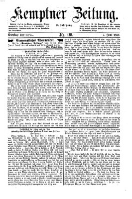 Kemptner Zeitung Dienstag 4. Juni 1867