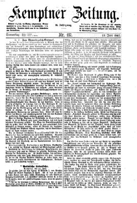 Kemptner Zeitung Donnerstag 13. Juni 1867