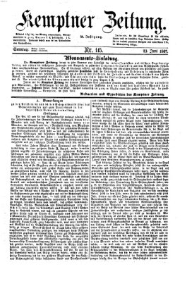 Kemptner Zeitung Sonntag 23. Juni 1867