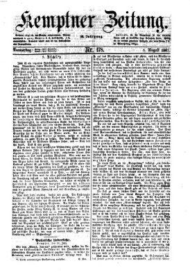 Kemptner Zeitung Donnerstag 1. August 1867