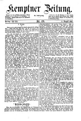 Kemptner Zeitung Freitag 2. August 1867