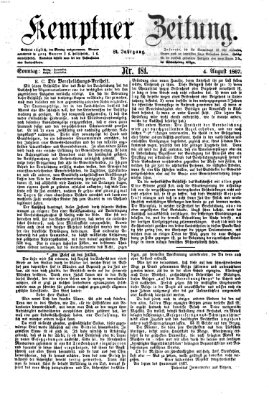 Kemptner Zeitung Sonntag 4. August 1867