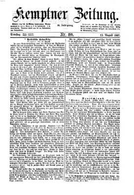 Kemptner Zeitung Dienstag 13. August 1867