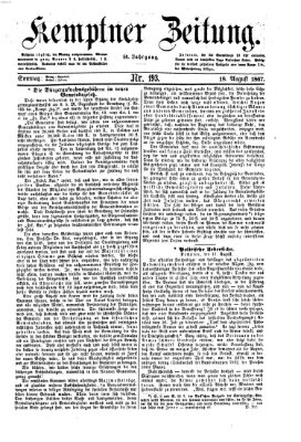 Kemptner Zeitung Sonntag 18. August 1867