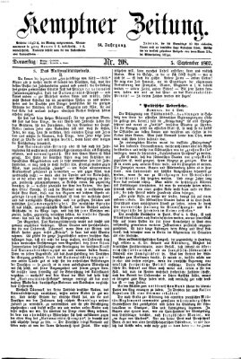 Kemptner Zeitung Donnerstag 5. September 1867