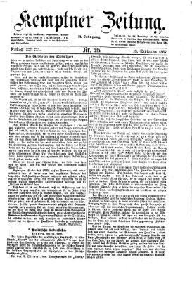 Kemptner Zeitung Freitag 13. September 1867