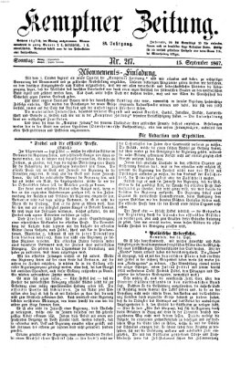 Kemptner Zeitung Sonntag 15. September 1867