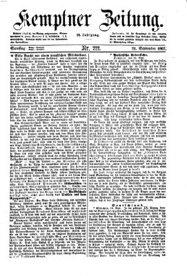 Kemptner Zeitung Samstag 21. September 1867