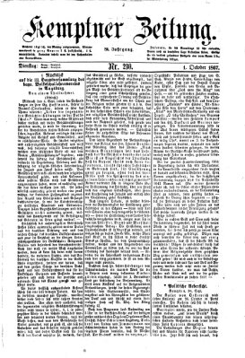 Kemptner Zeitung Dienstag 1. Oktober 1867