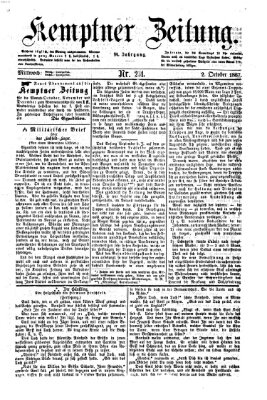 Kemptner Zeitung Mittwoch 2. Oktober 1867