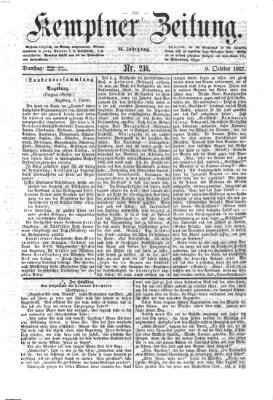 Kemptner Zeitung Dienstag 8. Oktober 1867