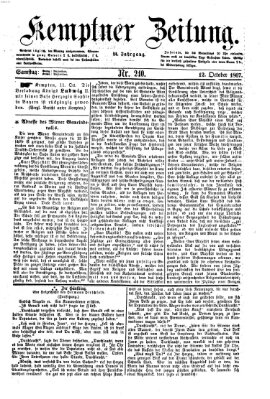 Kemptner Zeitung Samstag 12. Oktober 1867