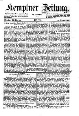 Kemptner Zeitung Sonntag 13. Oktober 1867