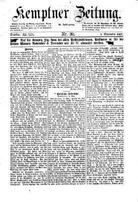 Kemptner Zeitung Dienstag 5. November 1867