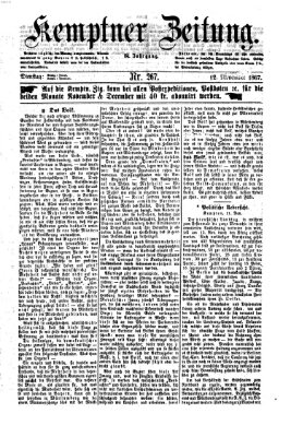 Kemptner Zeitung Dienstag 12. November 1867