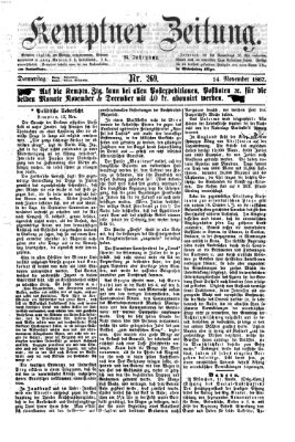 Kemptner Zeitung Donnerstag 14. November 1867