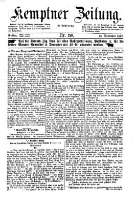 Kemptner Zeitung Freitag 15. November 1867