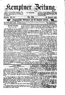 Kemptner Zeitung Samstag 30. November 1867