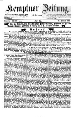 Kemptner Zeitung Dienstag 21. Januar 1868