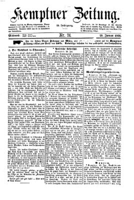 Kemptner Zeitung Mittwoch 29. Januar 1868