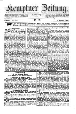 Kemptner Zeitung Samstag 1. Februar 1868