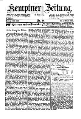 Kemptner Zeitung Freitag 14. Februar 1868