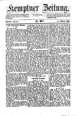 Kemptner Zeitung Sonntag 16. Februar 1868