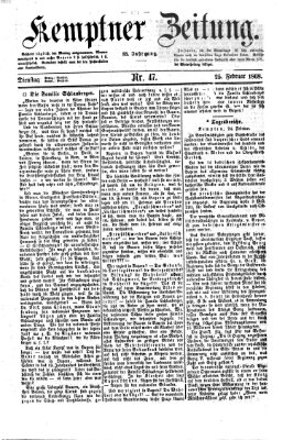 Kemptner Zeitung Dienstag 25. Februar 1868