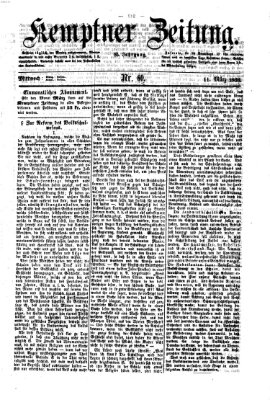 Kemptner Zeitung Mittwoch 11. März 1868