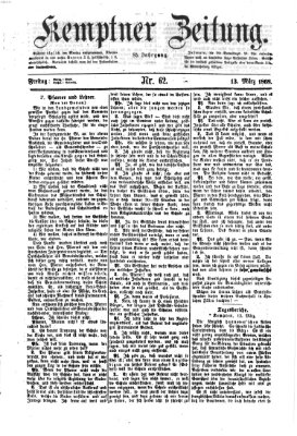 Kemptner Zeitung Freitag 13. März 1868