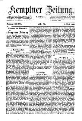 Kemptner Zeitung Sonntag 5. April 1868