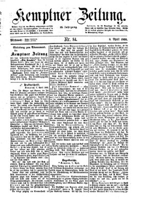 Kemptner Zeitung Mittwoch 8. April 1868