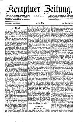 Kemptner Zeitung Sonntag 12. April 1868