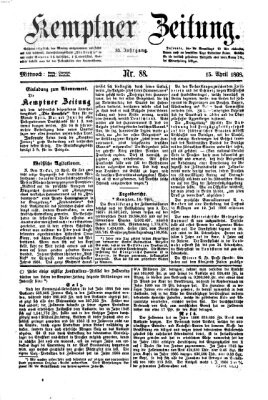 Kemptner Zeitung Mittwoch 15. April 1868