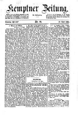 Kemptner Zeitung Sonntag 19. April 1868