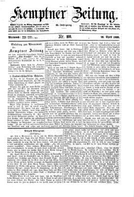 Kemptner Zeitung Mittwoch 29. April 1868