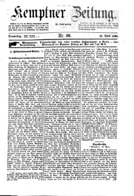 Kemptner Zeitung Donnerstag 30. April 1868