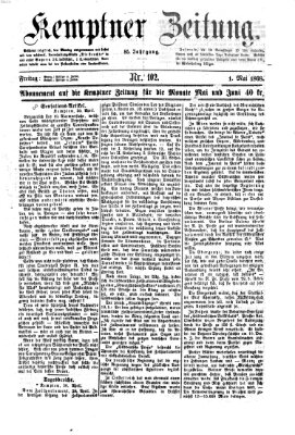 Kemptner Zeitung Freitag 1. Mai 1868