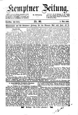 Kemptner Zeitung Samstag 2. Mai 1868