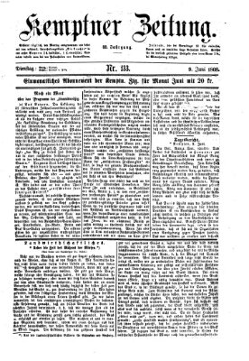 Kemptner Zeitung Dienstag 9. Juni 1868