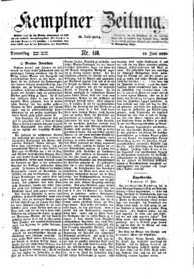 Kemptner Zeitung Donnerstag 18. Juni 1868