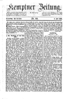 Kemptner Zeitung Donnerstag 2. Juli 1868