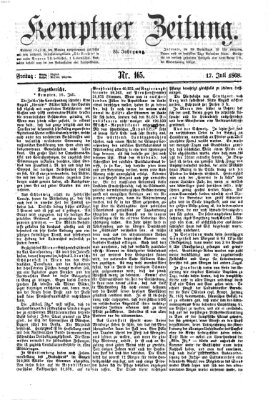 Kemptner Zeitung Freitag 17. Juli 1868