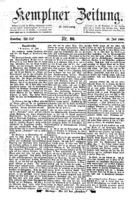 Kemptner Zeitung Samstag 18. Juli 1868